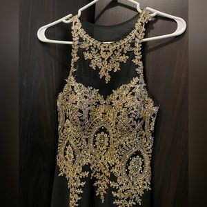 Xscape Gold-embroidered Dress